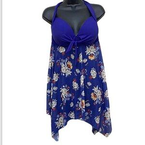 New Swim suit top cover up padded bra large cup‎ mess bottom (404)